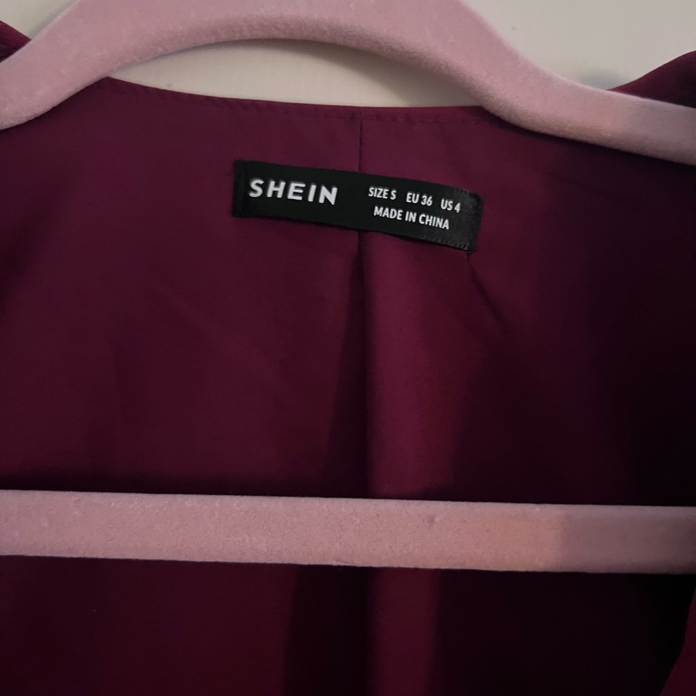 Burgundy Peplum Blazer Dress - Picture 3 of 4
